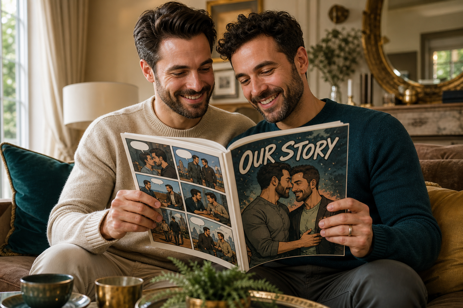 An illustrated comic-style keepsake book